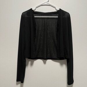 Black Sheer Long Sleeve Cardigan